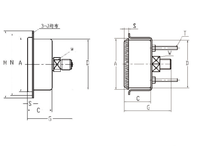 Manômetro com tubo Bourdon TG-24 - tingertech