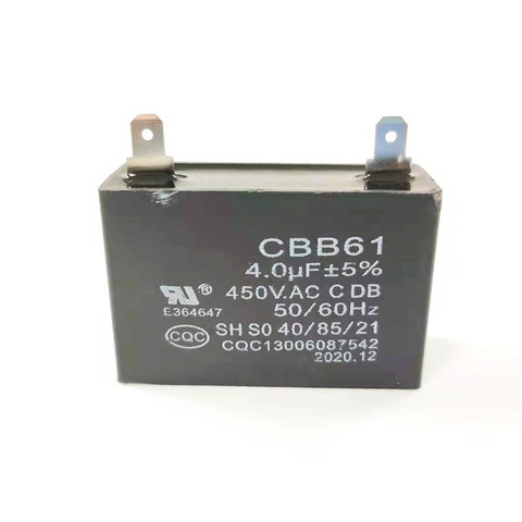 Capacitor Ac Running CBB61 Capacitor Manufacturer 4.0μF±5%