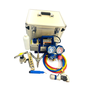 Vacuum Pump Tool Kit with Mini Vacuum Pump Manifold Gauge Kit HVAC Air Condition Repair Tool Kit