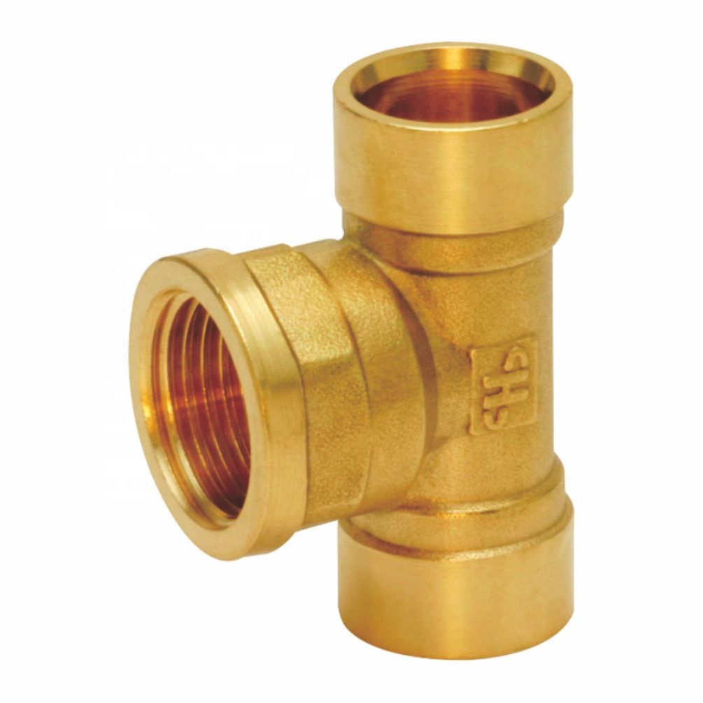 Male Connecto Brass Pipe Fittings Female To Brass Tee